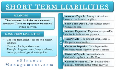 short term liabilities examples